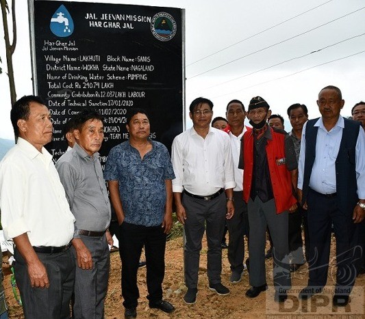 JJM project at Lakhuti village, Wokha district was inaugurated by Mhathung Yanthan on July 19. (DIPR Photo)